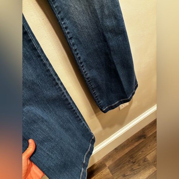 SPANX Dark Blue Flare Women's Jeans pull on size large minimal denim - Picture 5 of 10